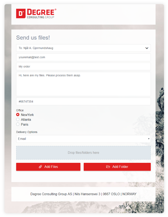 Upload form example